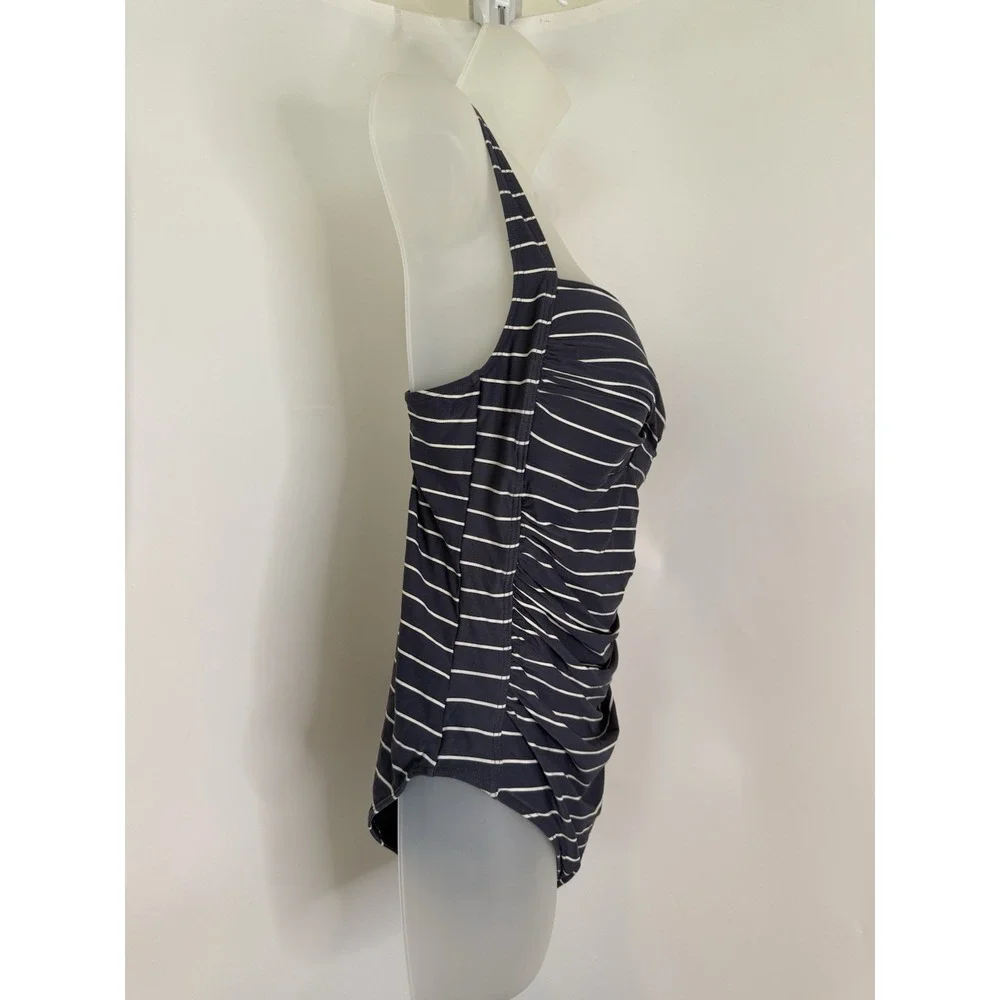 Bond Eye One‎ Piece Swimsuit Joanne Blue And White Stripes Slimming US 10 NWOT